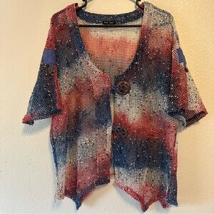 Katie‎ Todd Mesh Cardigan Patriotic